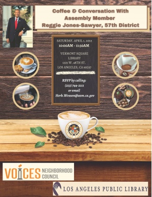 Coffee & Conversation with Assemblymember Reggie Jones Sawyer - 10am