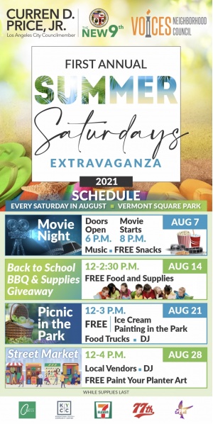 Summer Saturdays Extravaganza - August 7, 14, 21, 28 - Vermont Square Park 