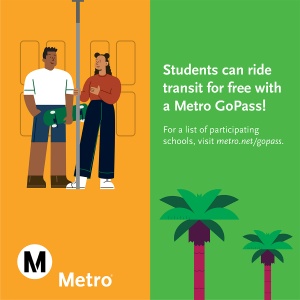 Students can ride transit for free with a Metro GoPass!